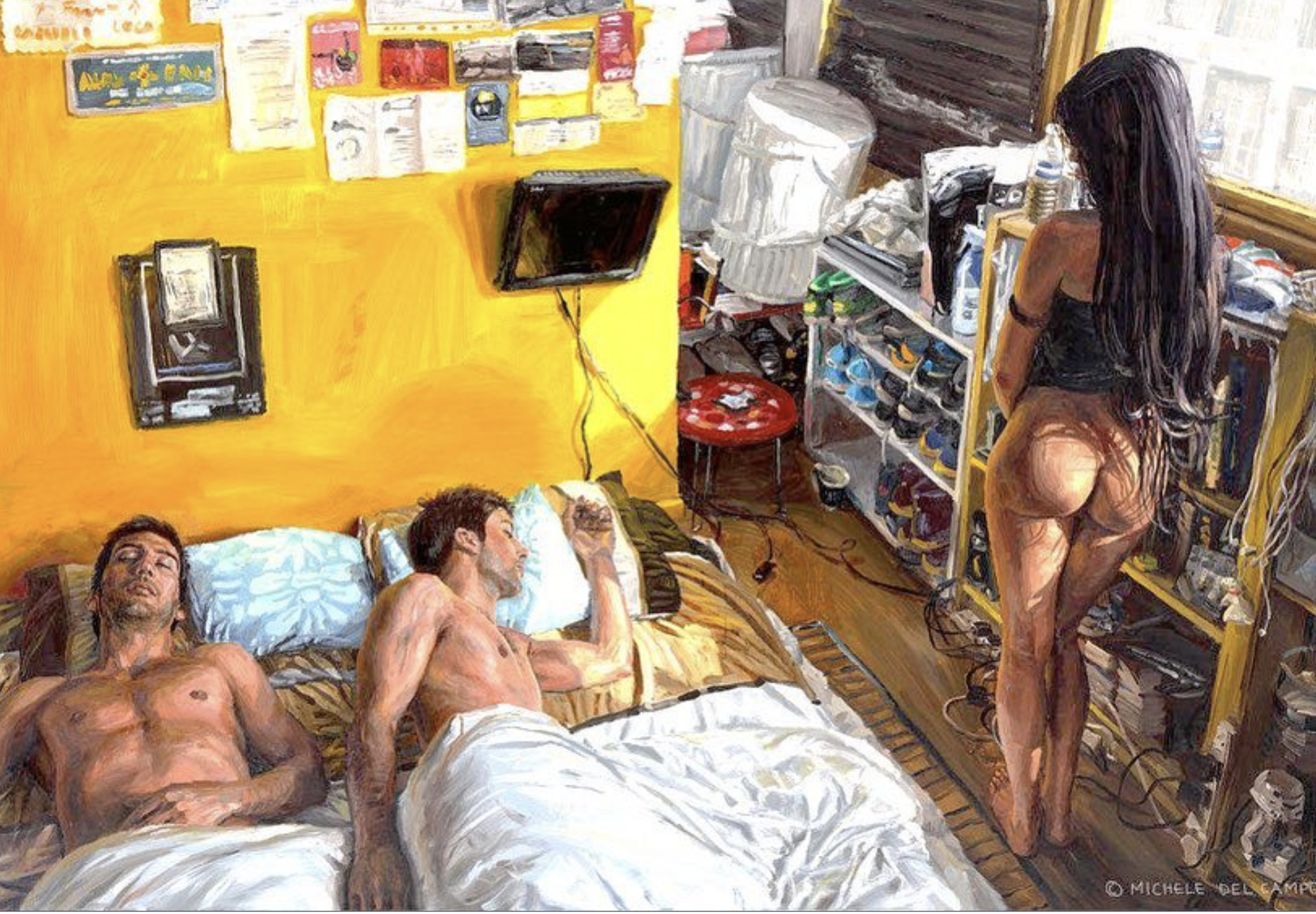 Michele Del Campo’s colour painting of The Twins