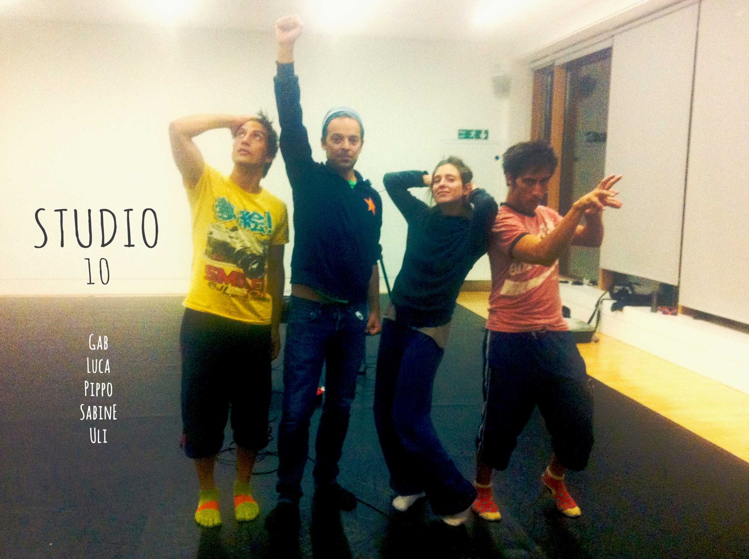 Gab, Luca, Pippo, Sabine and Uli posing together in Studio 10