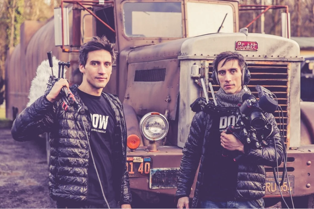 Luca and Gabriele beside the Duel truck — photograph by Andrew Marriott.